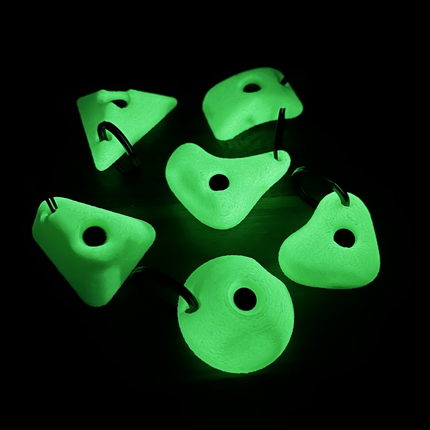 6 Pack of Mini Climbing Hold Keyrings