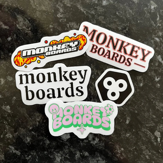 Monkey Boards Sticker Pack - 5 Unique Designs