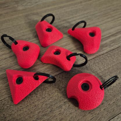 6 Pack of Mini Climbing Hold Keyrings