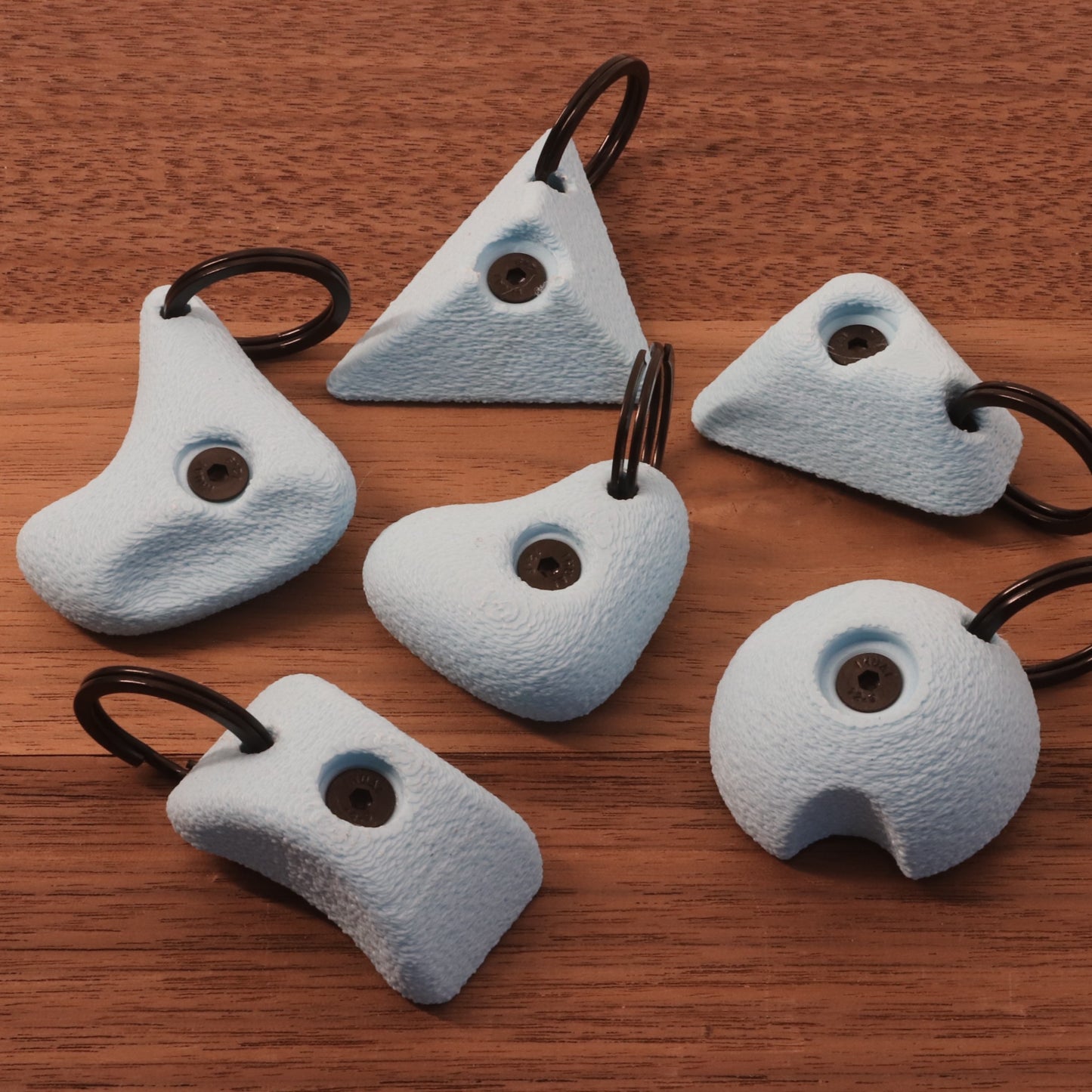 6 Pack of Mini Climbing Hold Keyrings