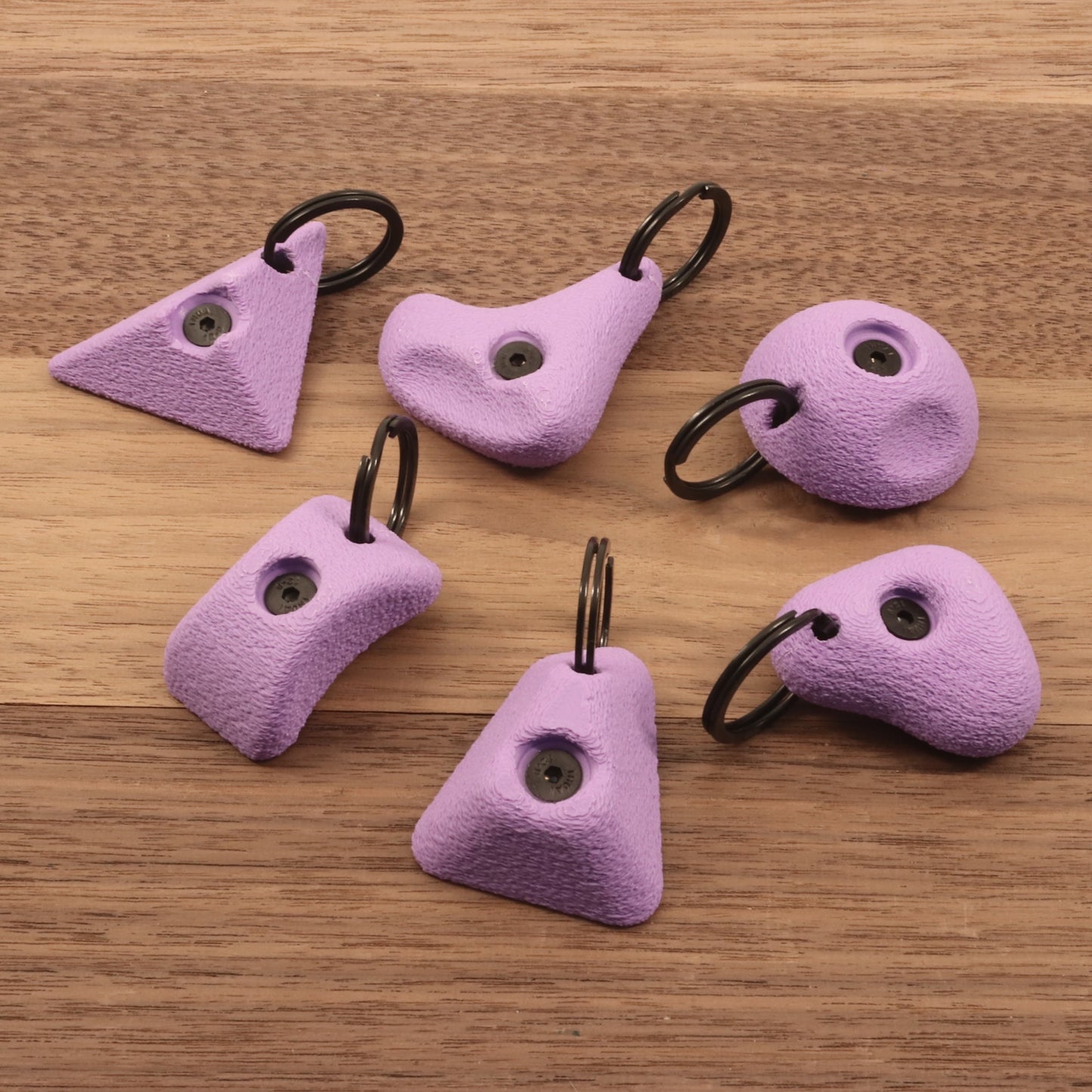 6 Pack of Mini Climbing Hold Keyrings